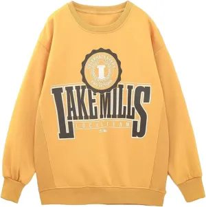 HYxwrjoker Womens Fashion Oversized Long Sleeve Crewneck Sweatshirts Graphic Fall Pullover Tops Casual Trendy