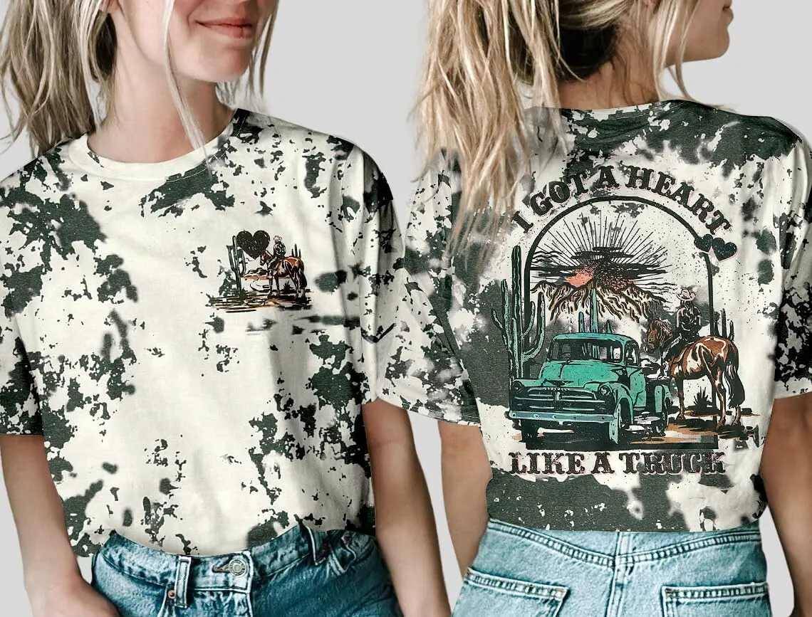 I Got A Heart Like A Truck T Shirt Women Country Music Shirts Nashville Concert Outfit Western Sunset Cowgirl Tops