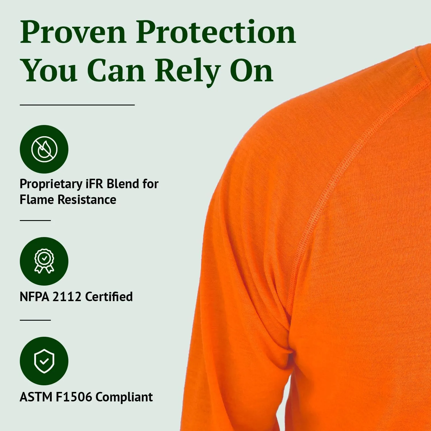 iFR Base Layer - Mens Long Sleeve Tee Shirts - Fire Resistant Shirts for Men - Fire Resistant Clothing