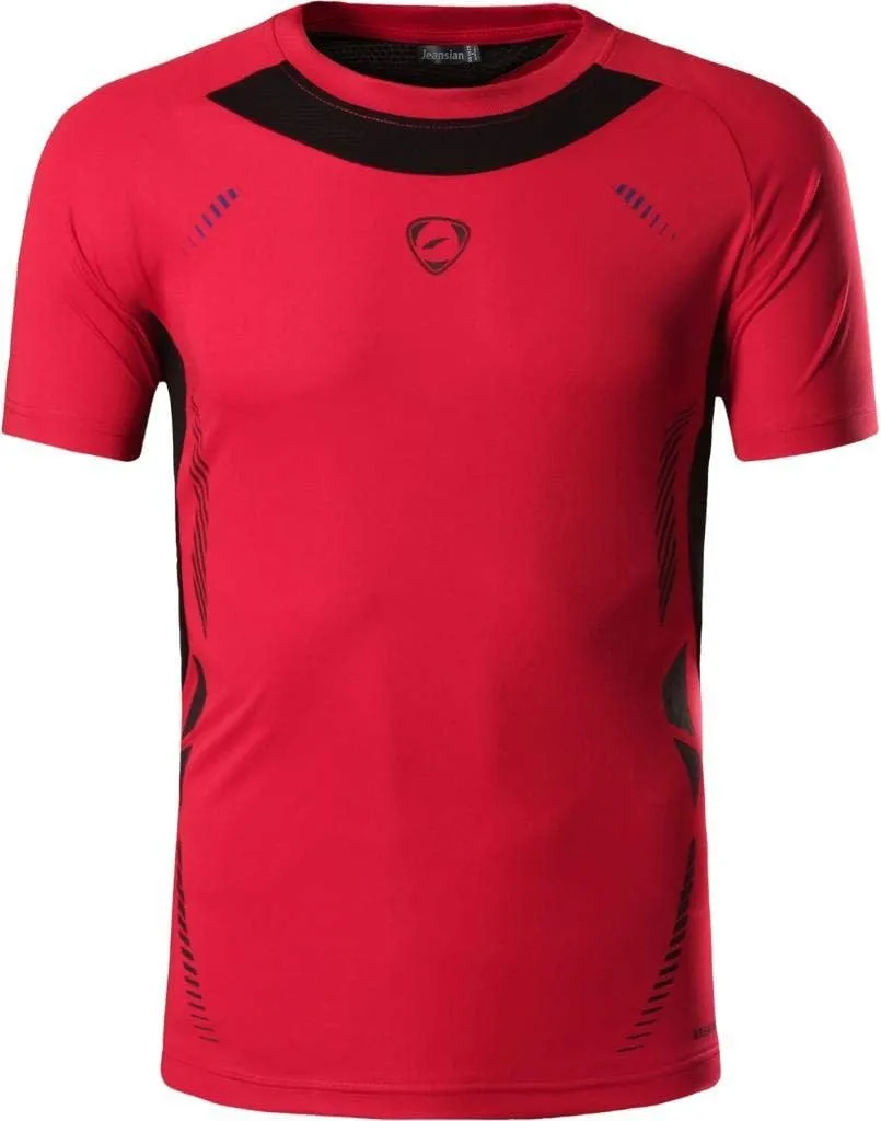 jeansian Men's 3 Packs Athletic Quick Dry Fit Short Sleeve Sport T-Shirt Tshirts Tee Shirt Tennis Golf Bowling LSL182