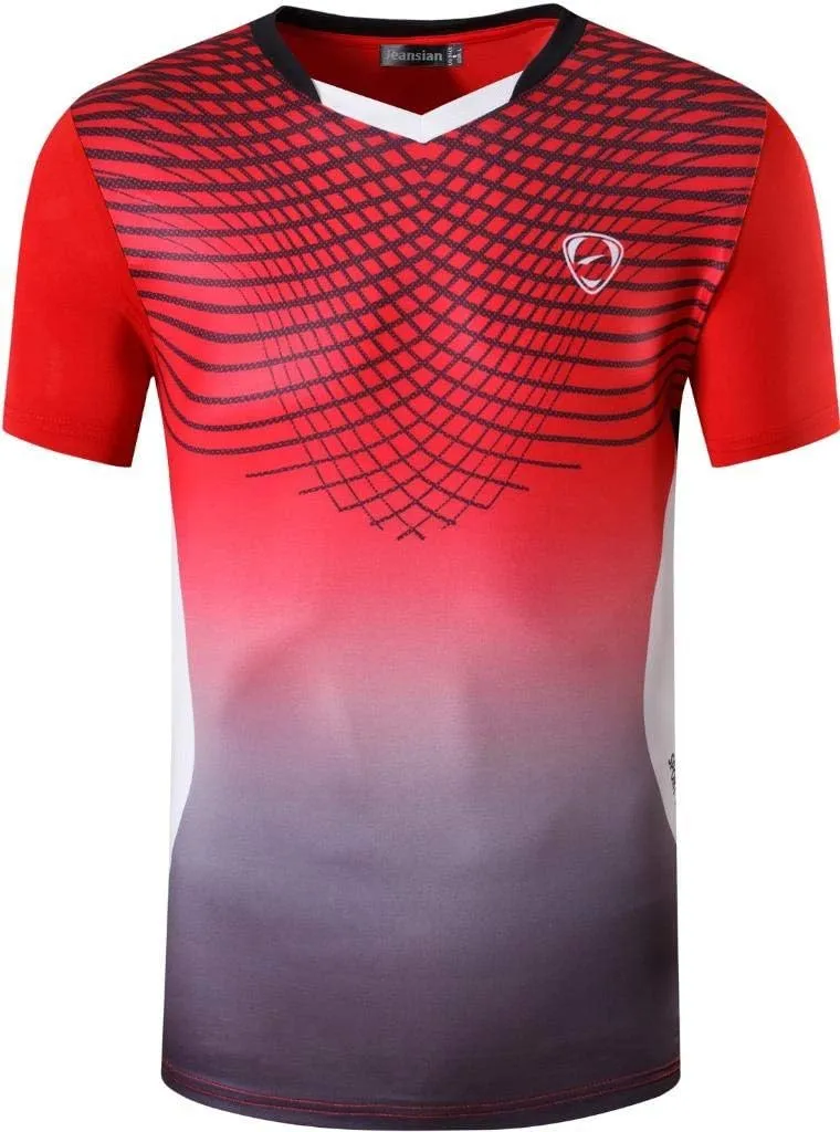 jeansian Men's 3 Packs Athletic Quick Dry Fit Short Sleeve Sport T-Shirt Tshirts Tee Shirt Tennis Golf Bowling LSL182