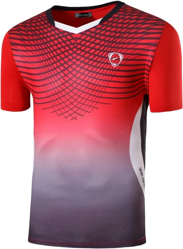 jeansian Men's 3 Packs Athletic Quick Dry Fit Short Sleeve Sport T-Shirt Tshirts Tee Shirt Tennis Golf Bowling LSL182