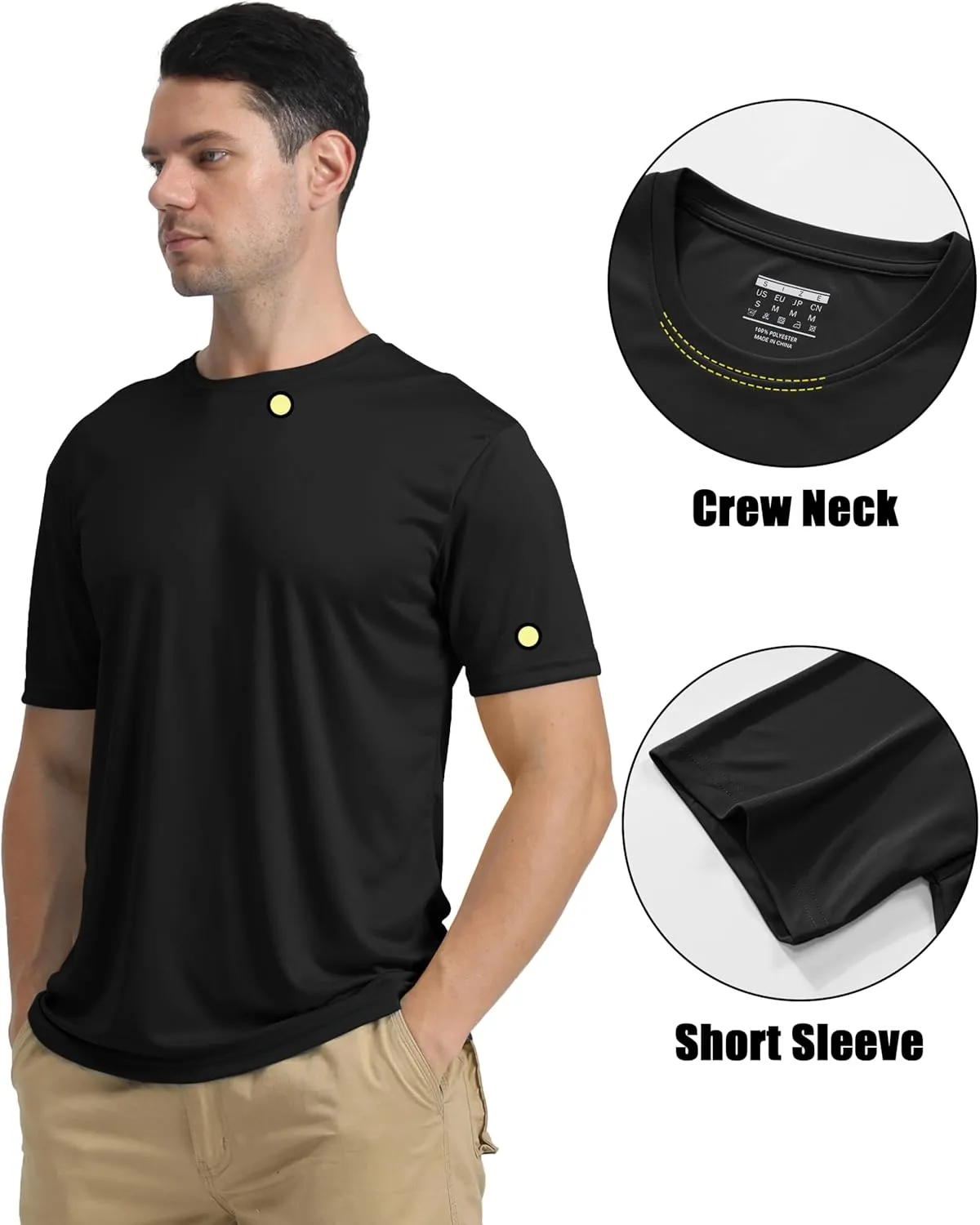 KEFITEVD Men's Short Sleeve UPF 50  Sun Protection Shirts Quick Dry Rashguard Swim Shirt SPF Workout Fishing Athletic T-Shirt