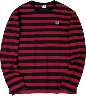 KESIHAN Men's Casual Striped Shirts Crewneck Long Sleeve Basic T-Shirt Basic Daily Work Stripe Tee Tops