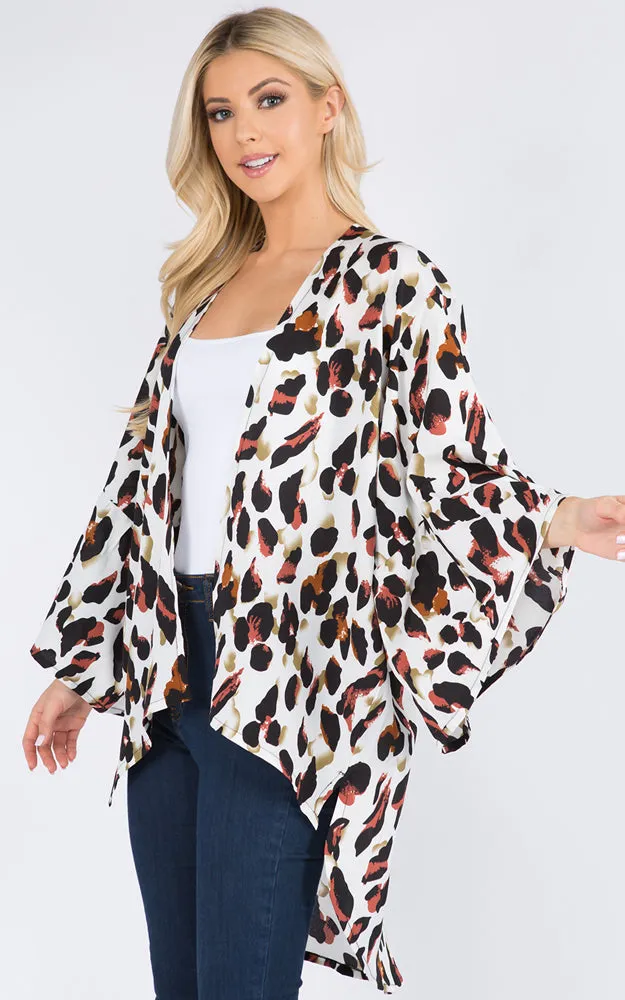 KP3102 Floral Pattern Kimono Cover-Up