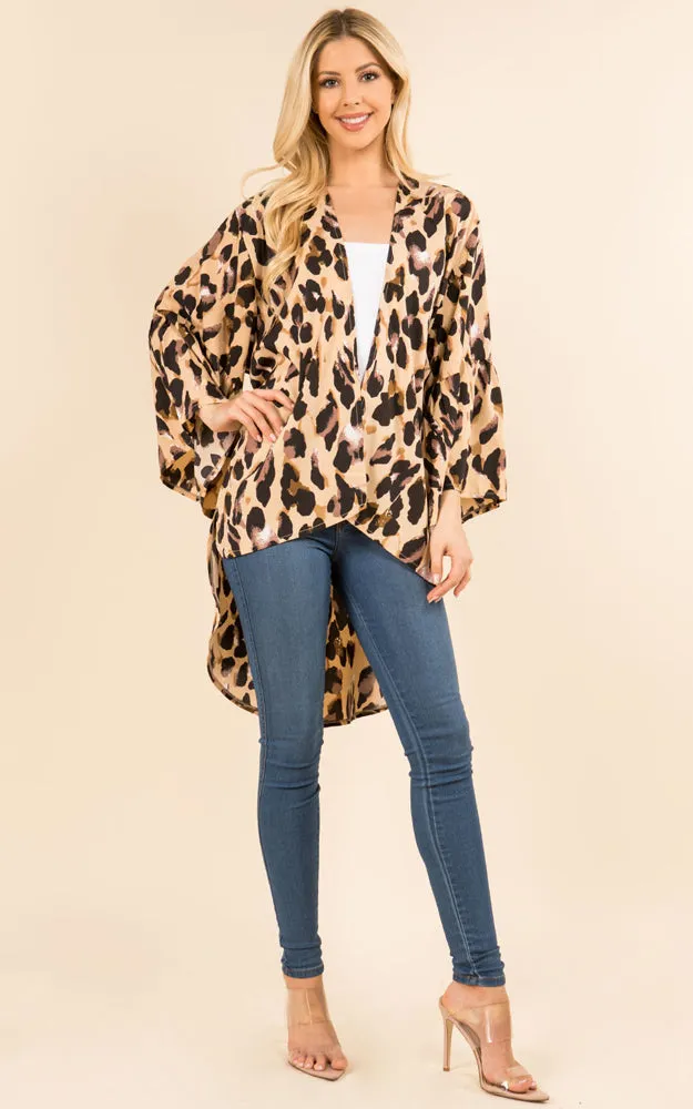 KP3102 Floral Pattern Kimono Cover-Up