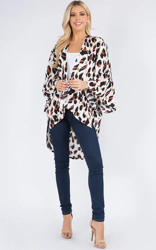 KP3102 Floral Pattern Kimono Cover-Up