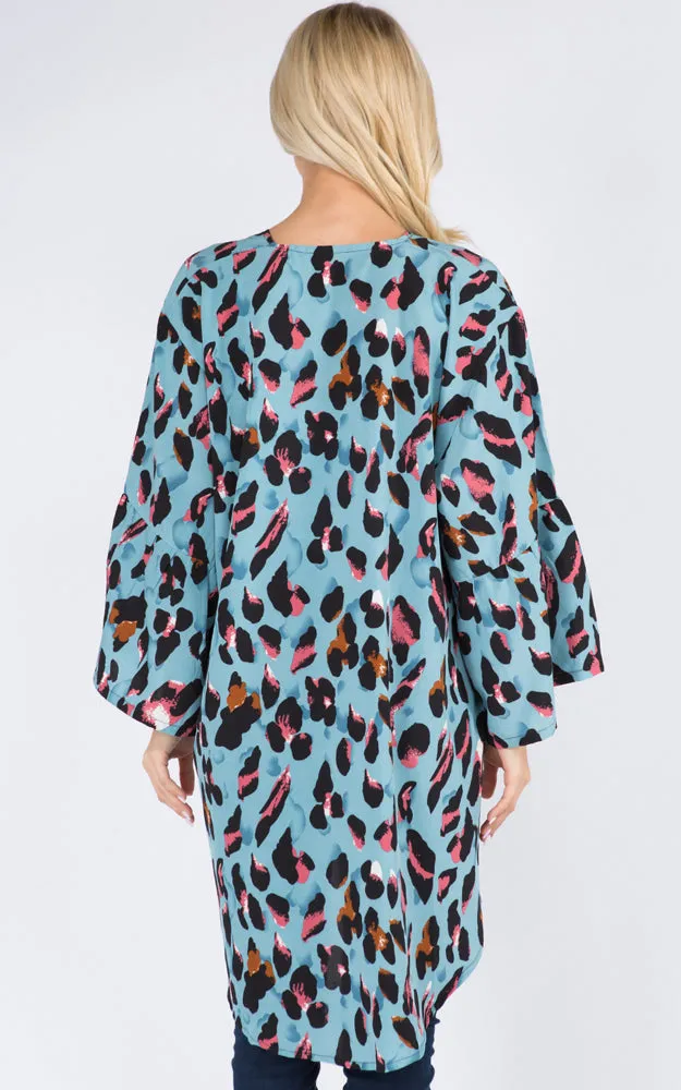 KP3102 Floral Pattern Kimono Cover-Up
