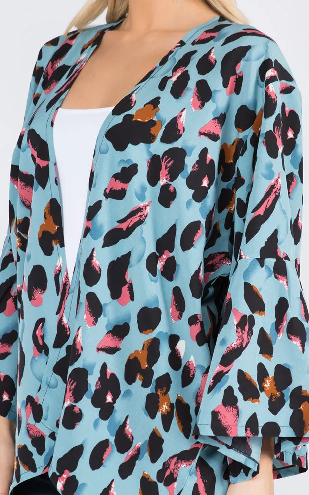 KP3102 Floral Pattern Kimono Cover-Up