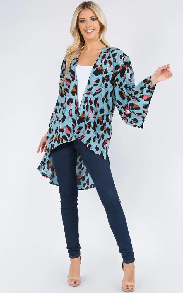 KP3102 Floral Pattern Kimono Cover-Up