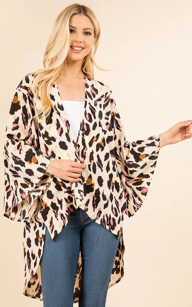 KP3102 Floral Pattern Kimono Cover-Up
