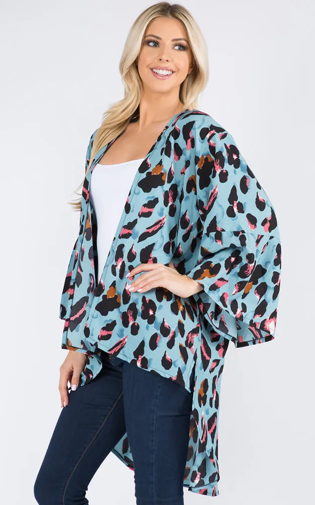 KP3102 Floral Pattern Kimono Cover-Up
