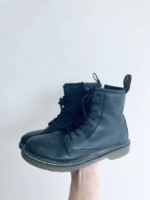 Lace-Up Side Zip Leather Boots // 3 Kid