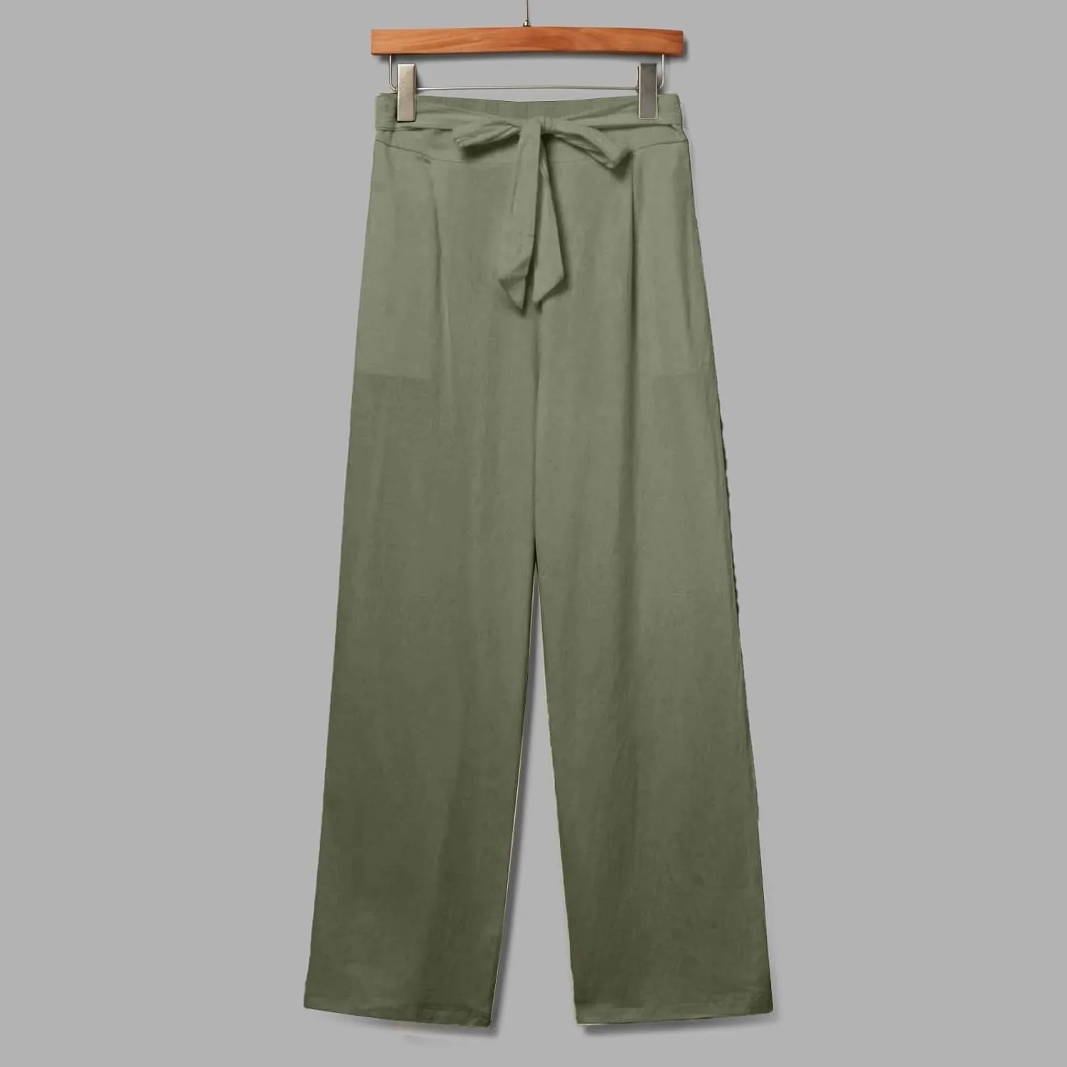 Linen Pants for Women Casual Straight Leg Loose Fit Summer Pants High Waisted Quick Dry Vacation Trousers with Pockets