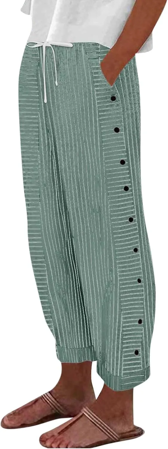 Linen Pants for Women, Peasant Pants WomenS Straight Leg Linen Casual Trendy