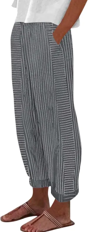 Linen Pants for Women, Peasant Pants WomenS Straight Leg Linen Casual Trendy