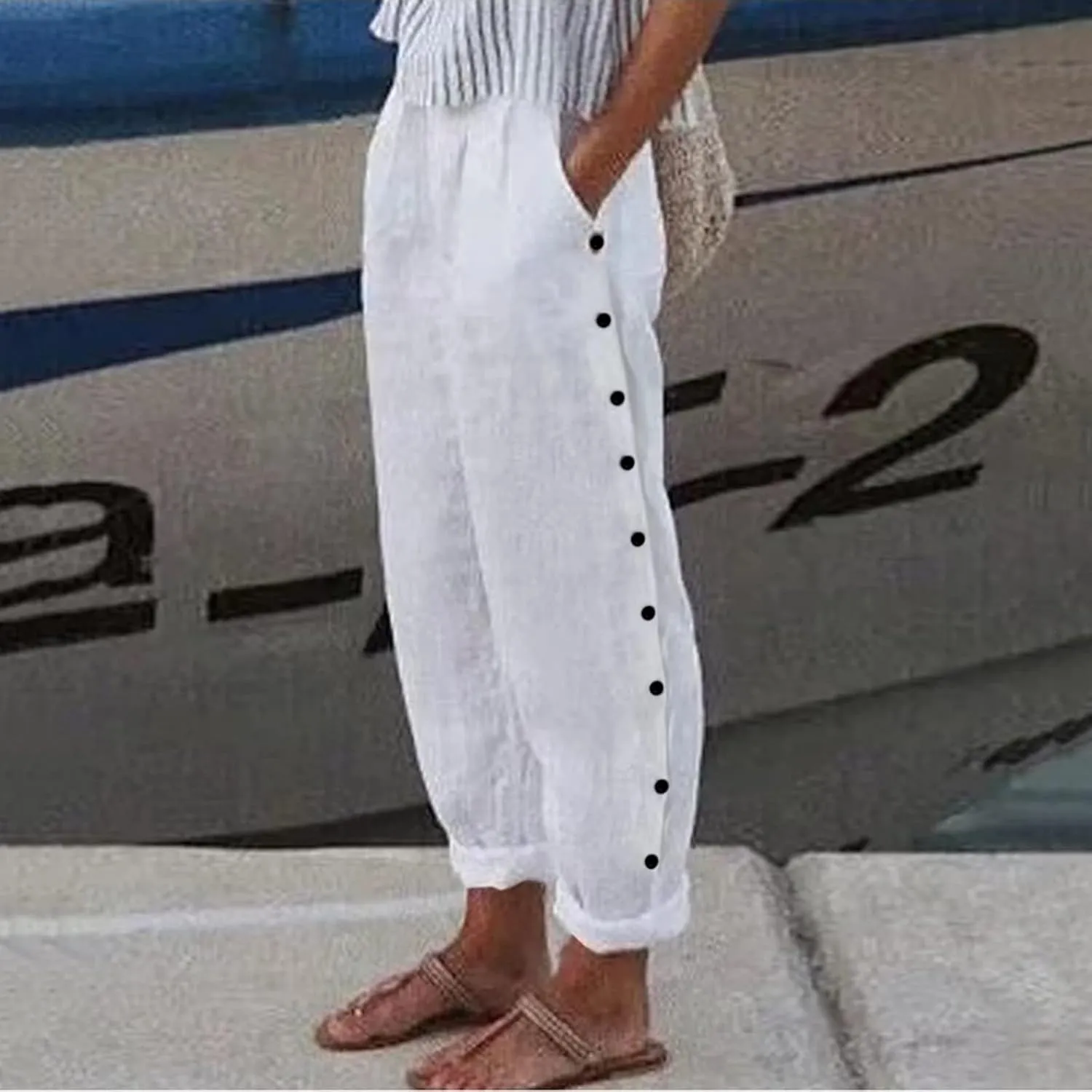 Linen Pants for Women, Peasant Pants WomenS Straight Leg Linen Casual Trendy