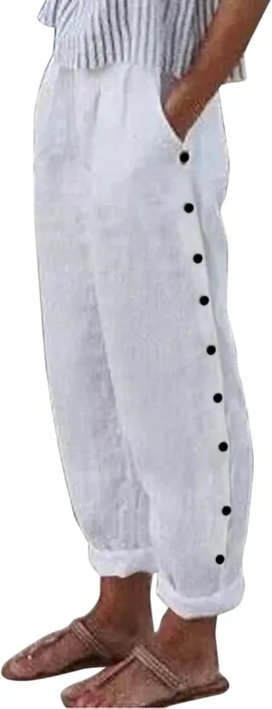 Linen Pants for Women, Peasant Pants WomenS Straight Leg Linen Casual Trendy