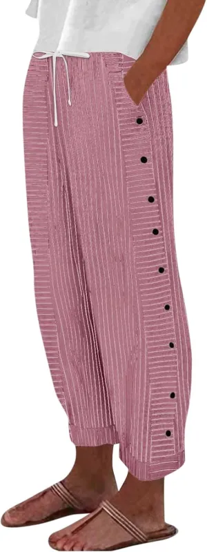 Linen Pants for Women, Peasant Pants WomenS Straight Leg Linen Casual Trendy