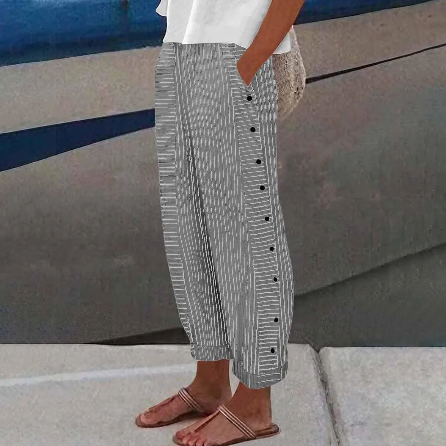Linen Pants for Women, Peasant Pants WomenS Straight Leg Linen Casual Trendy