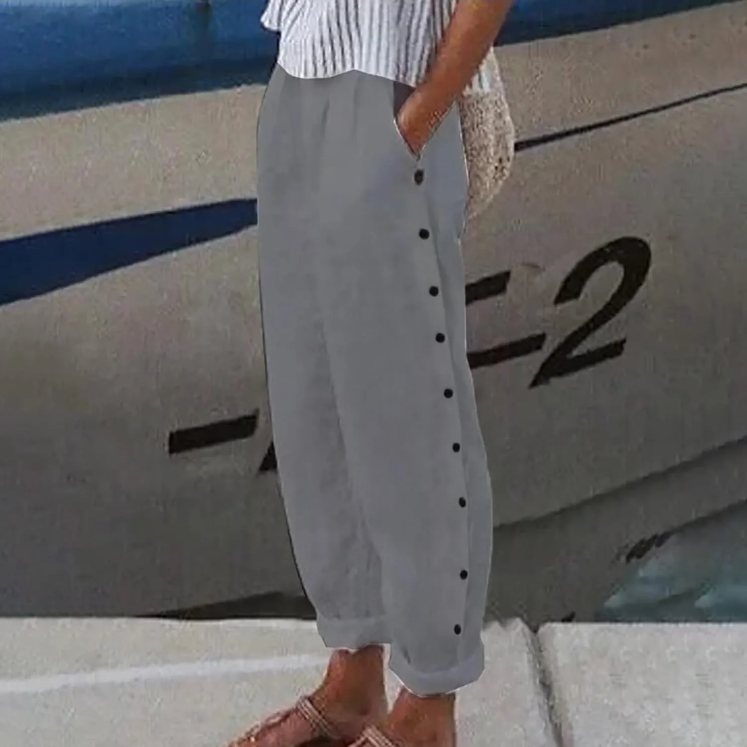 Linen Pants for Women, Peasant Pants WomenS Straight Leg Linen Casual Trendy