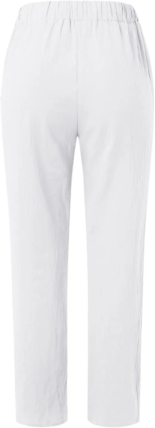 Linen Pants for Women, Peasant Pants WomenS Straight Leg Linen Casual Trendy