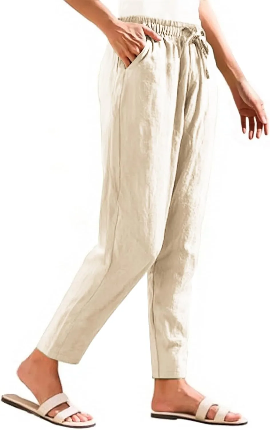Linen Pants for Women, WomenS Peasant Pants Linen Straight Leg Casual Trendy