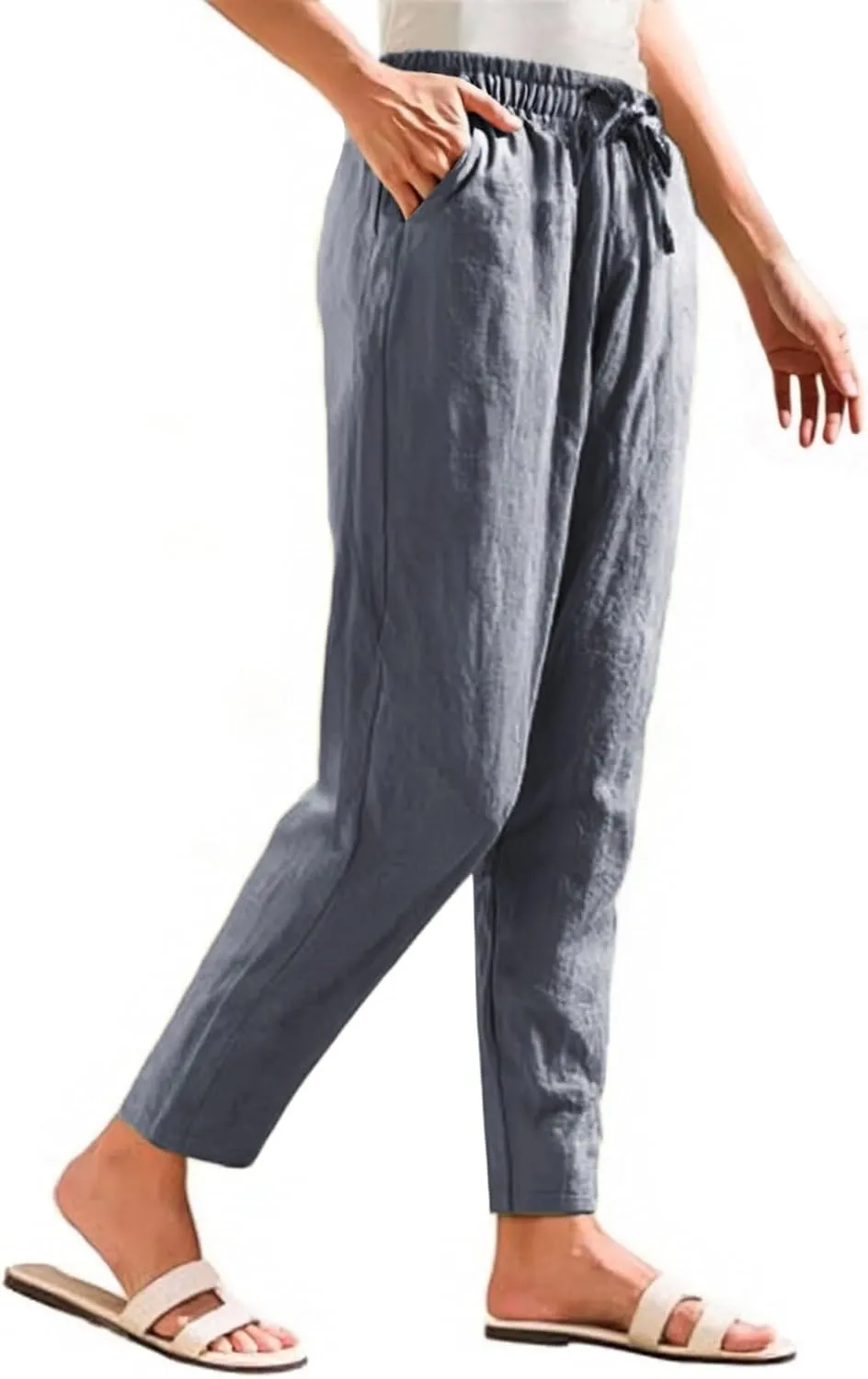 Linen Pants for Women, WomenS Peasant Pants Linen Straight Leg Casual Trendy