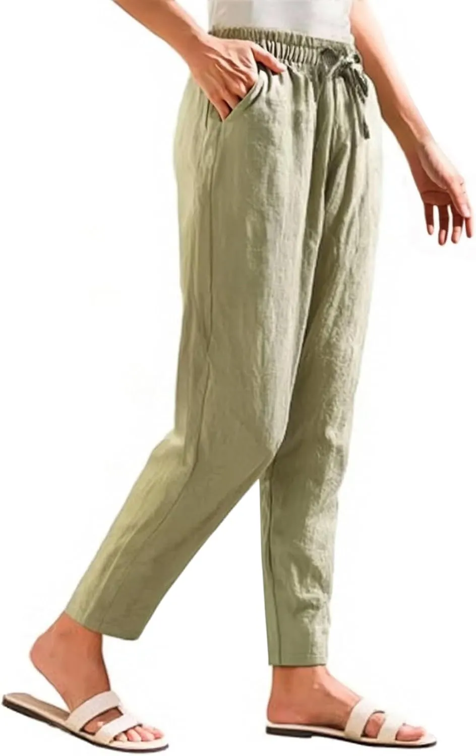 Linen Pants for Women, WomenS Peasant Pants Linen Straight Leg Casual Trendy
