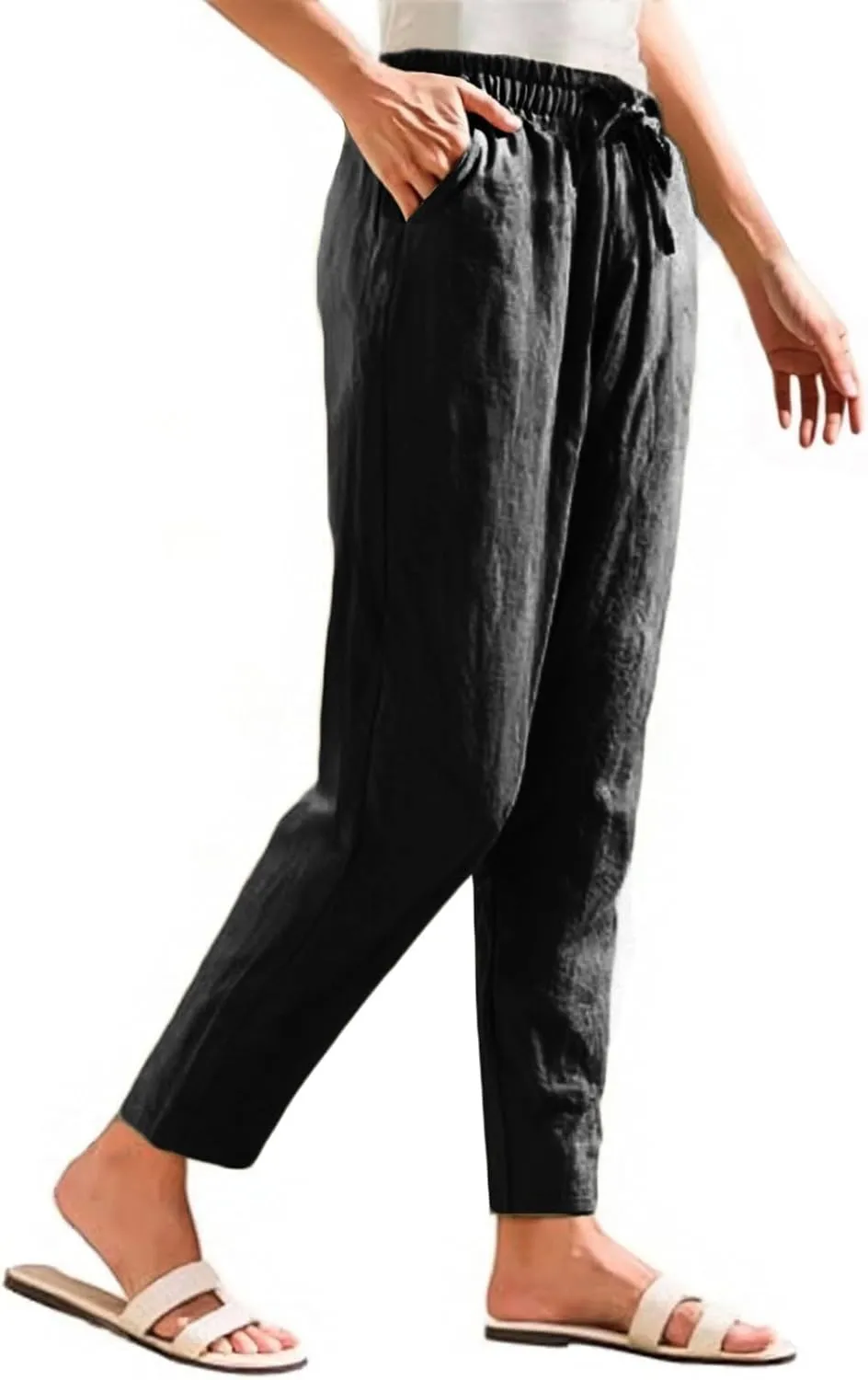 Linen Pants for Women, WomenS Peasant Pants Linen Straight Leg Casual Trendy