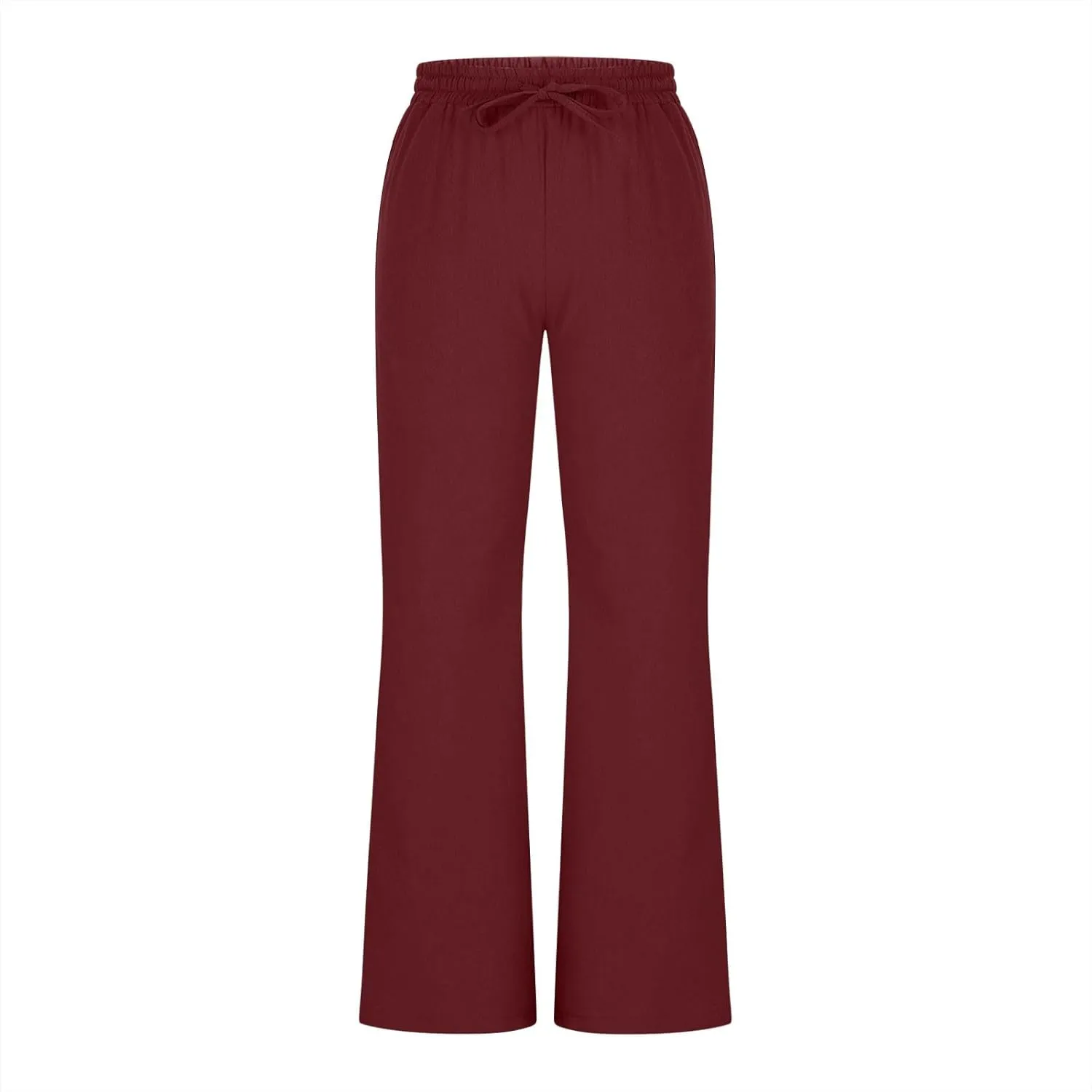 Linen Pants Women Casual Linen High Waist Pants Vacation Travel Pants Drawstring Loose Summer Trousers with Pockets