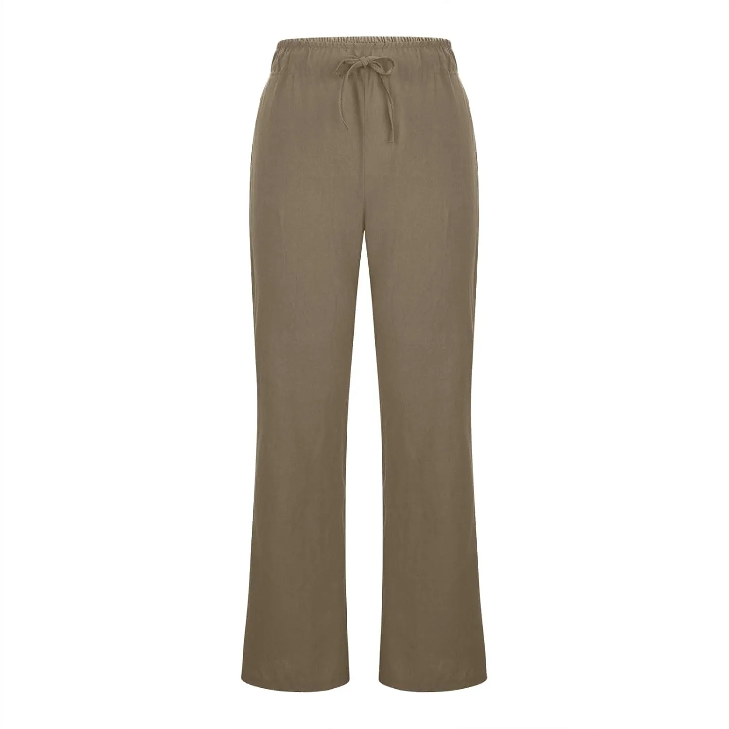 Linen Pants Women Cotton Linen Summer Palazzo Pants Flowy Wide Leg Beach Trousers Vacation Travel Pants with Pockets