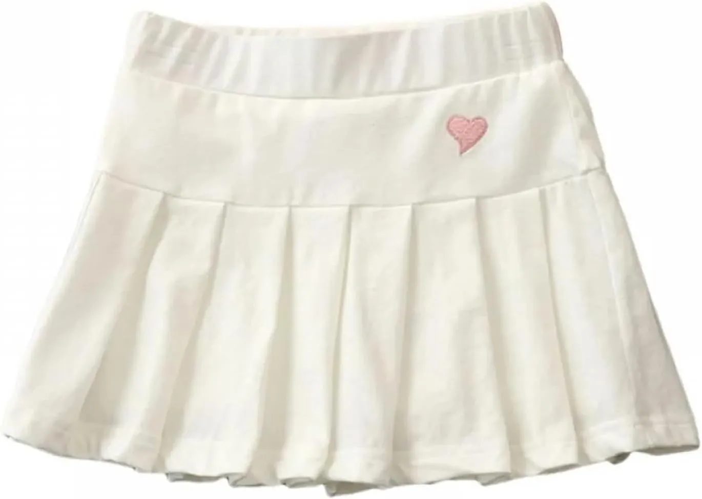 Little Girls Skorts Skirts Heart Print Cotton Pleated Skirt Toddler Cute Casual Trendy School Skirt Prty