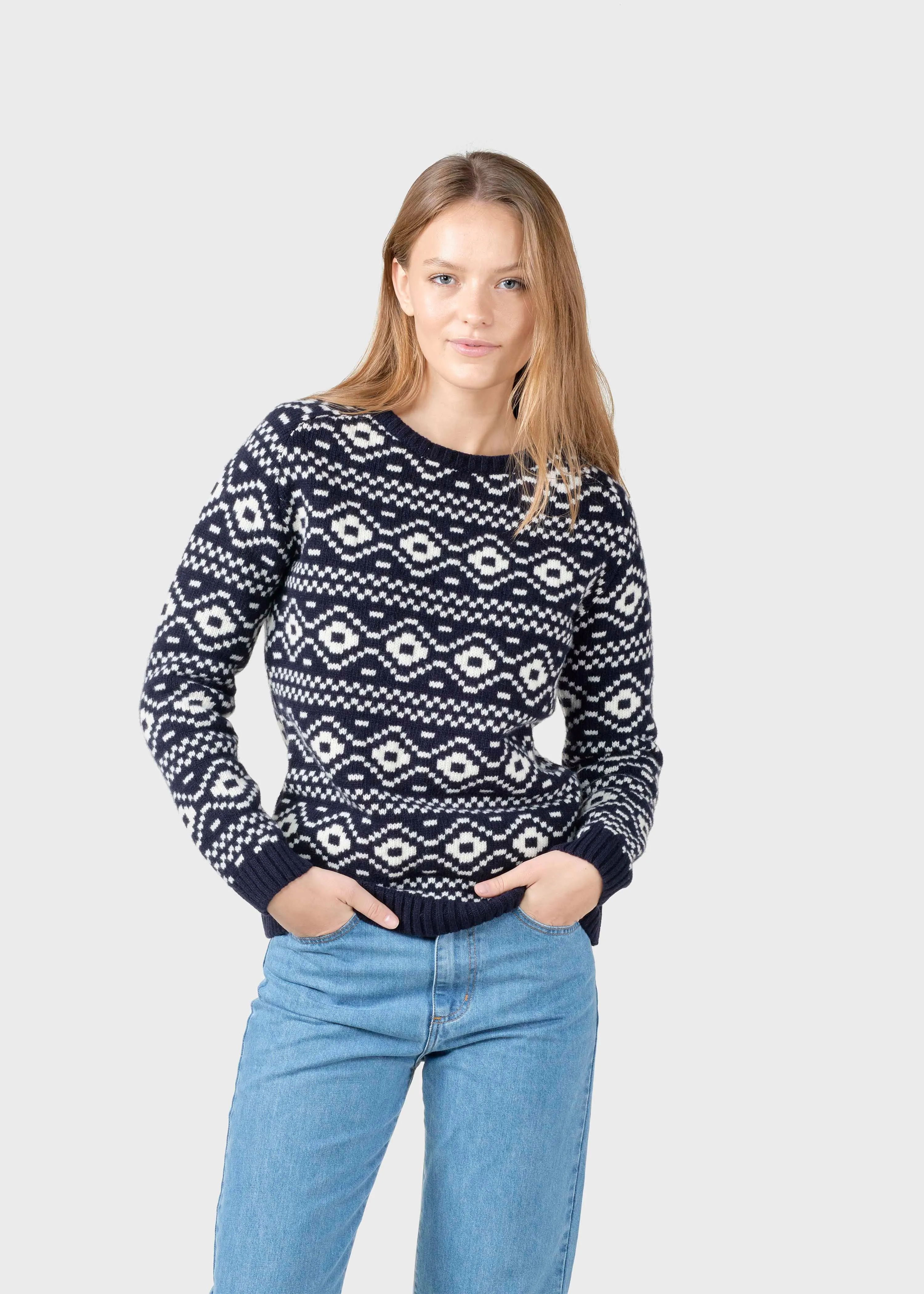 Marie knit  - Navy/cream