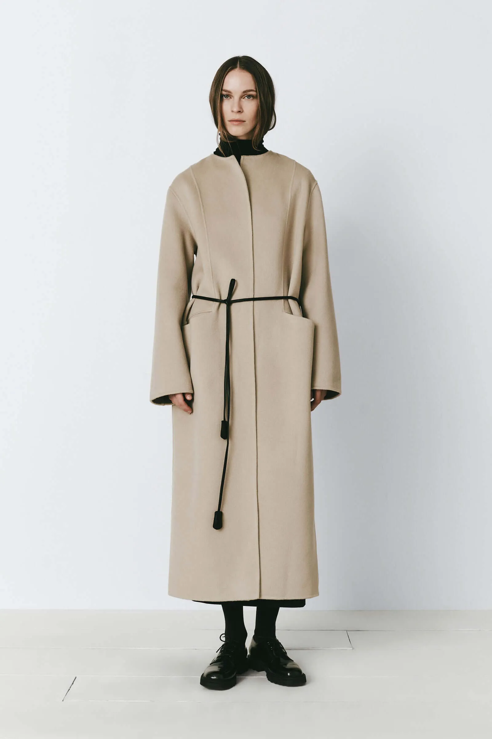 Math Belted Double-Faced Coat