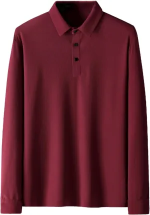 Men Autumn Spring Polo Shirts Classic Long Sleeve Tee Breathable Cooling Quick Dry Nylon Men Golf T-Shirt