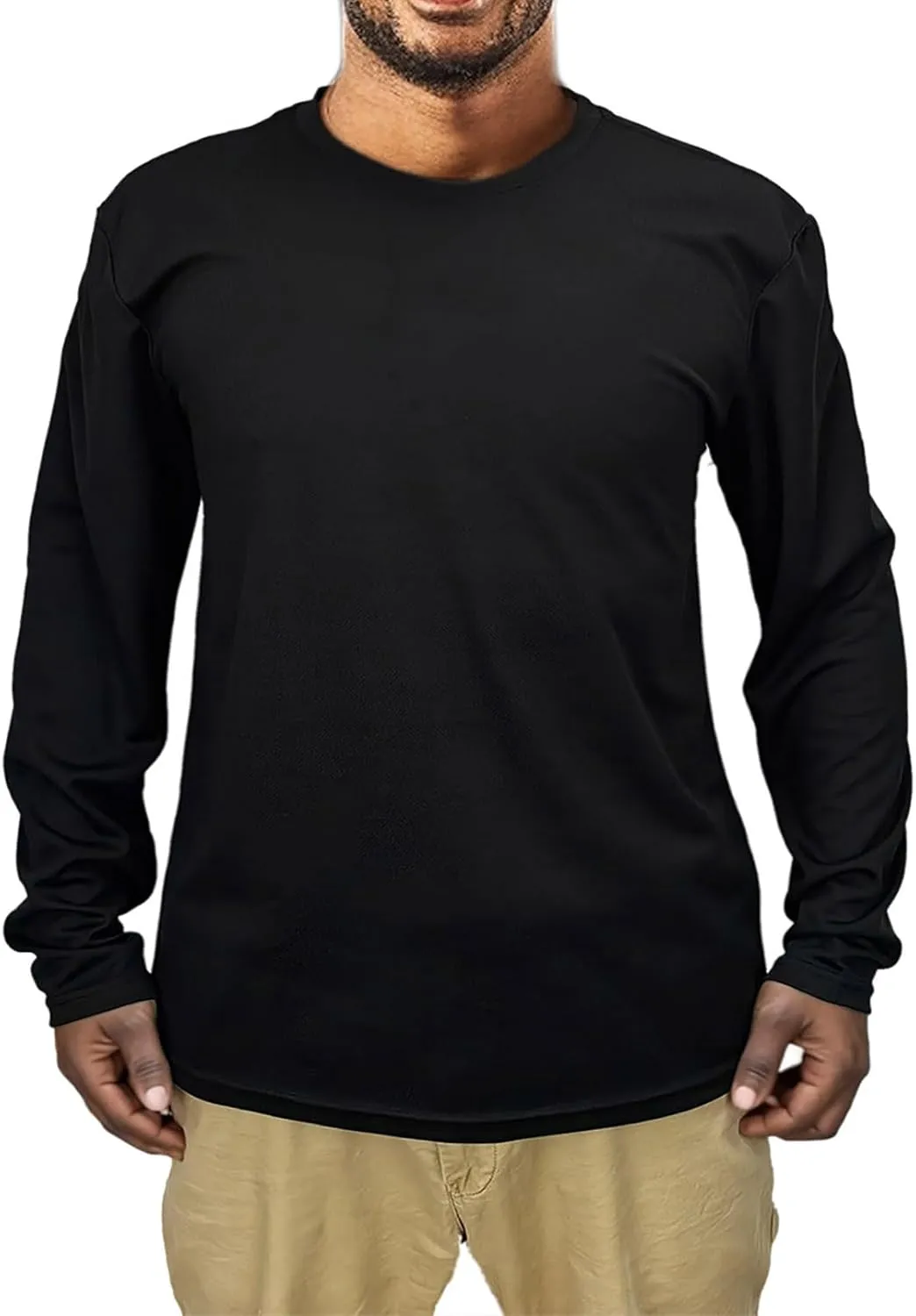 Men Long Sleeve Tee Shirts UV Protection Quick Dry Athletic Running Breathable Workout Performance Work T Shirt