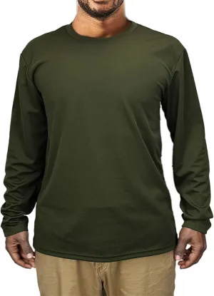 Men Long Sleeve Tee Shirts UV Protection Quick Dry Athletic Running Breathable Workout Performance Work T Shirt