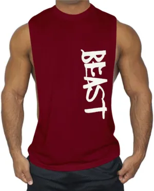Men's 2 Pack Workout Tank Top Beast Gym Fitness Muscle Tee Cut Open Sides Sleeveless T-Shirt