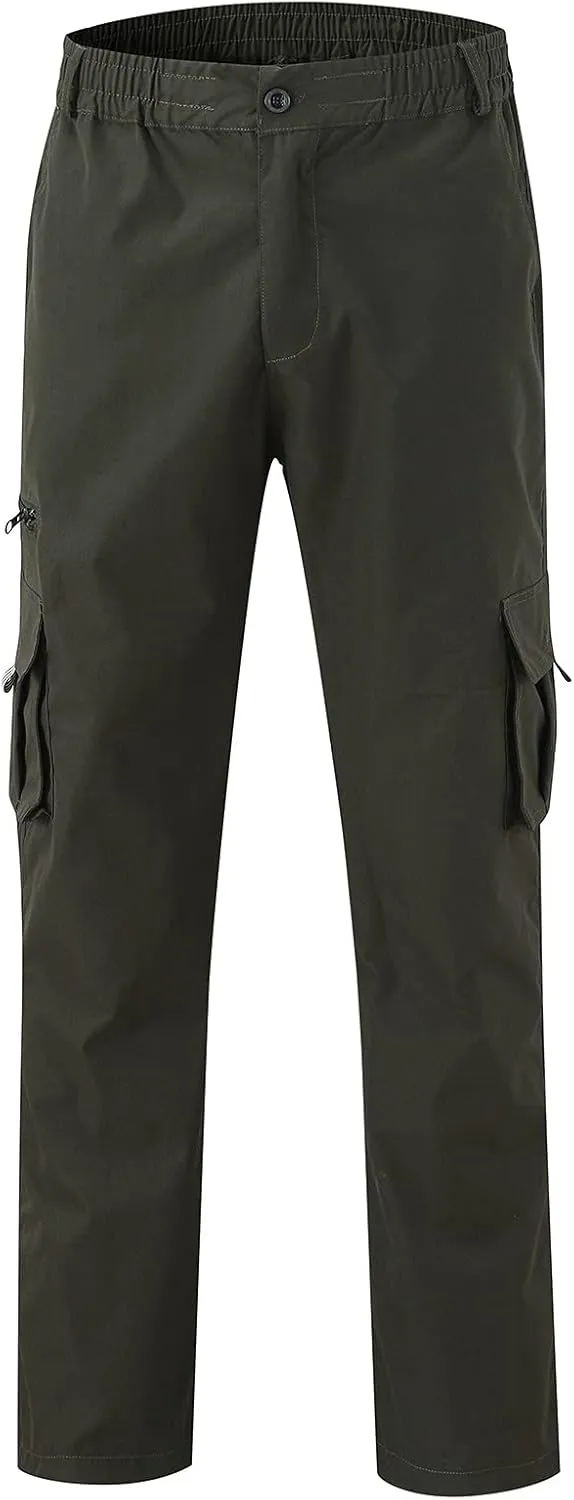 Mens Cargo Pants Casual Hiking Pants Joggers Athletic Pants Cotton Loose Straight Sweatpants for Men