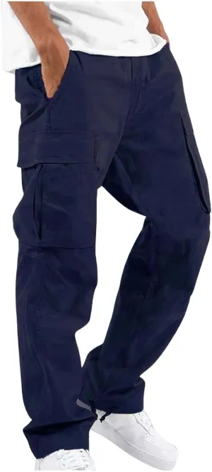Mens Cargo Pants Straight Casual Trendy Loose Slim Fit Joggers Sweatpants Outdoor Lightweight Athletic Walking Trouser
