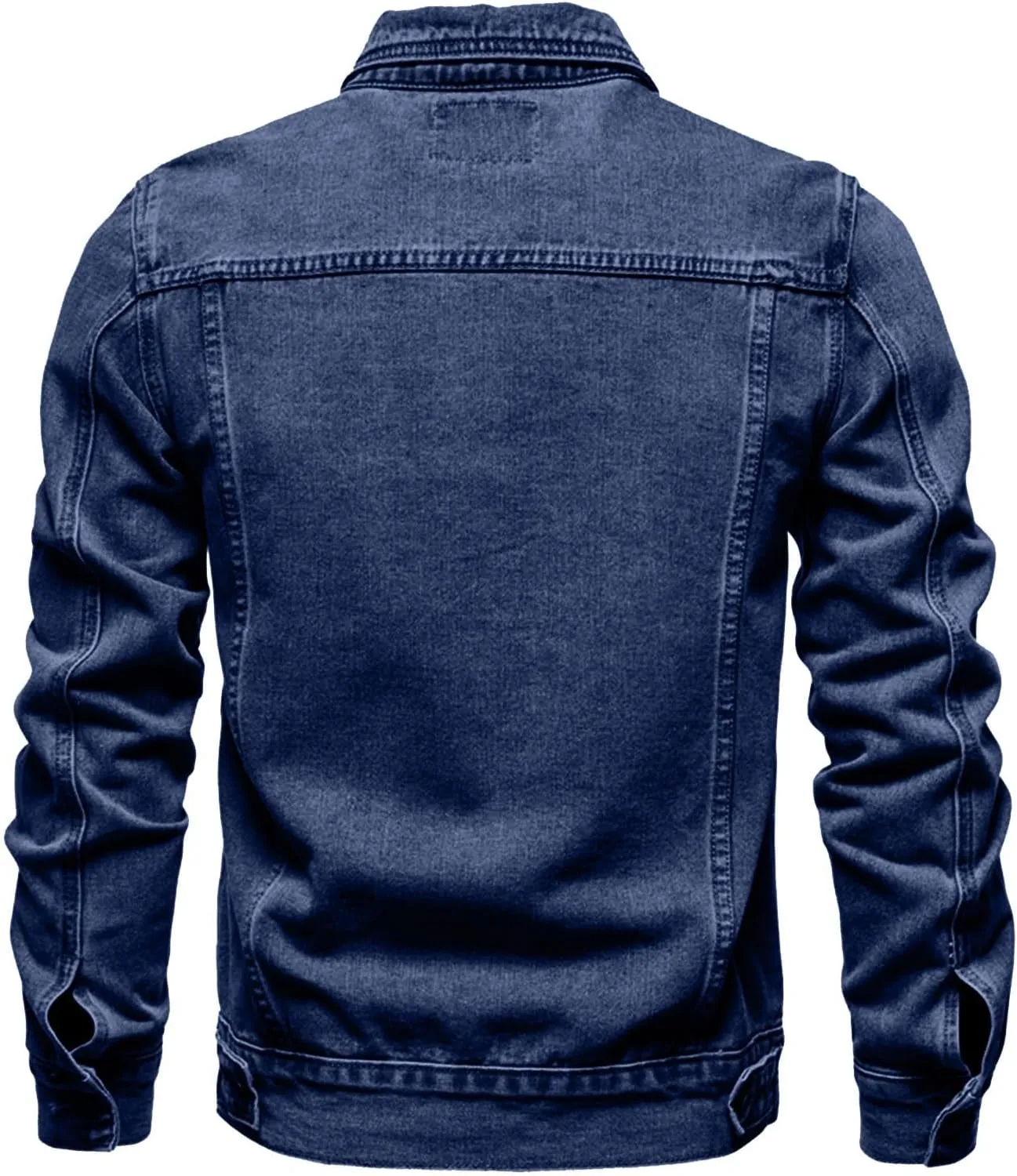 Men'S Denim Jackets, Men'S Casual Workwear Long Sleeve Lapel Collar Denim Jacket Loose Multi Pocket Coat