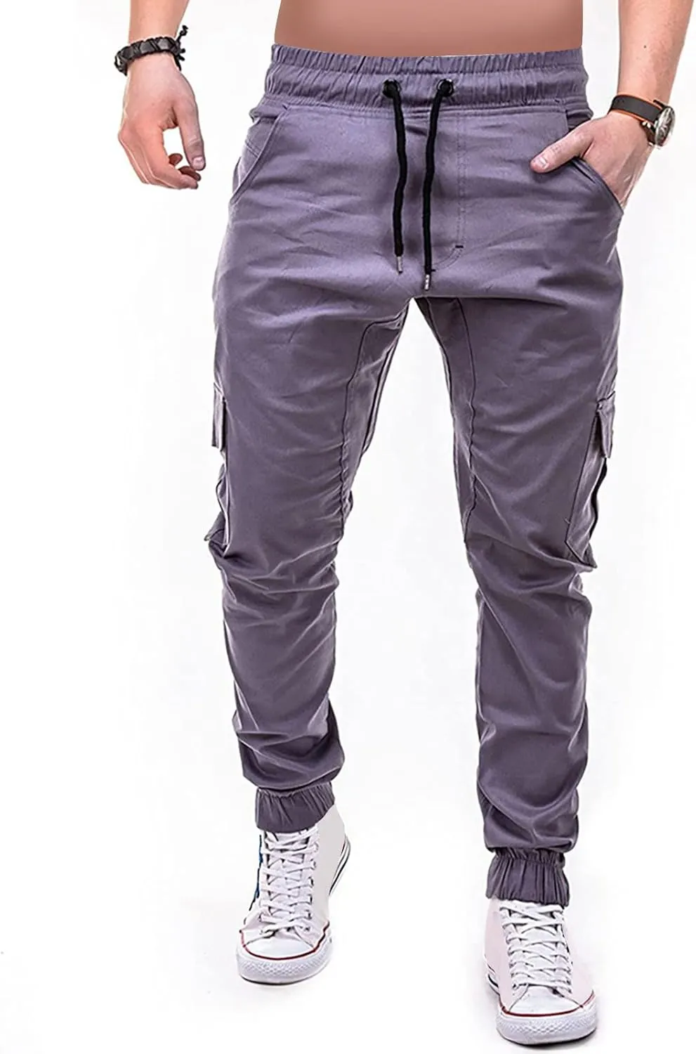 Men's Fashion Loose Handsome PocketJeans Pants Tooling Camouflage Pants M-4XL