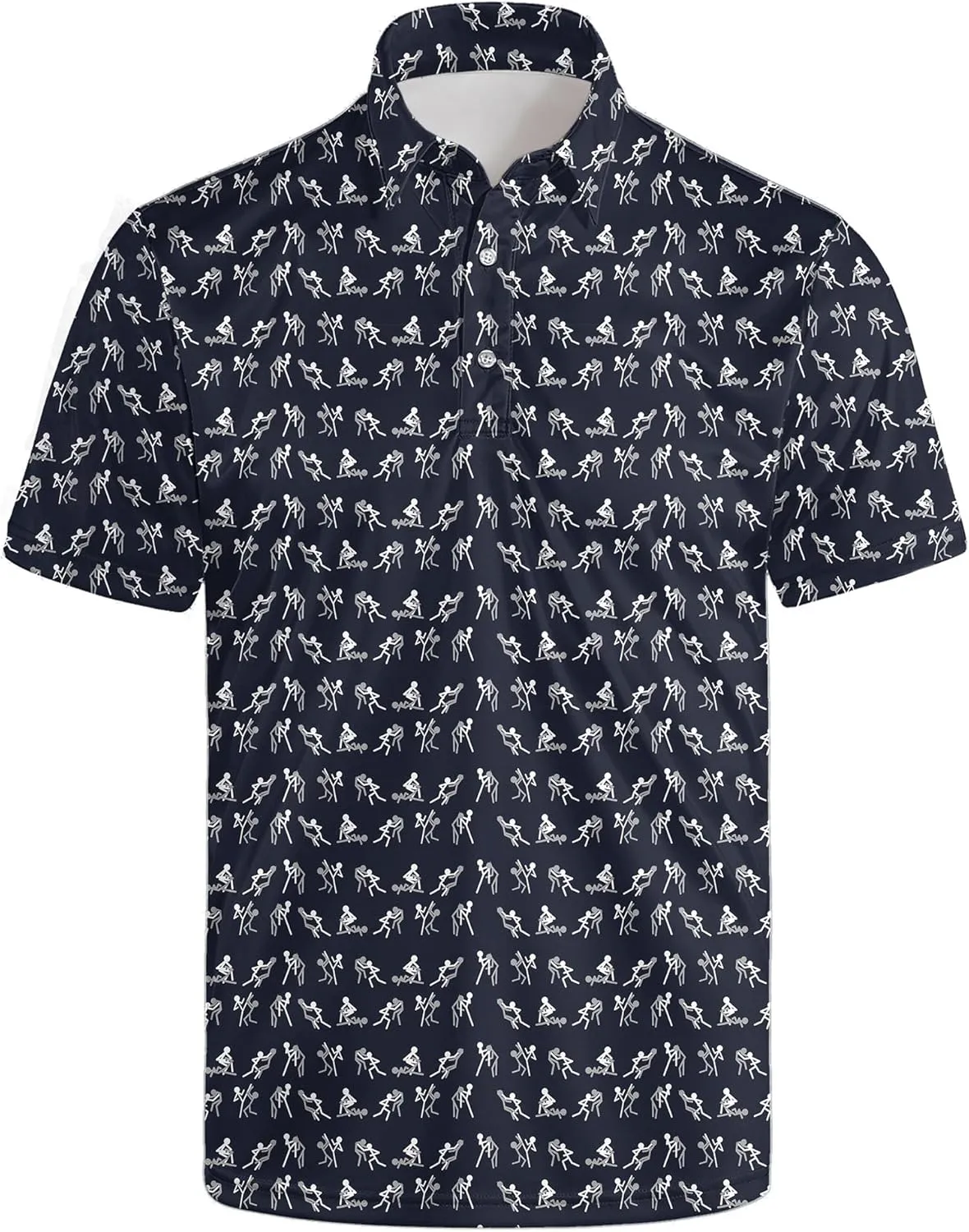 Men's Funny Polo Shirts Short Sleeve Golf Shirt for Men Quick-Dry Golf Polo Shirt Moisture Wicking Activewear Polos