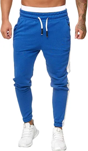 Mens Heavyweight Fleece Marled Stretch Elastic Waist Drawstring Cargo Workout Jogger Sport Basic Trousers Sweatpants