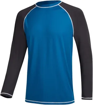 Men's Long Sleeve Swim Shirts Rashguard UPF 50  UV Sun Protection Shirt Athletic Workout Running Hiking T-Shirt Swimwear