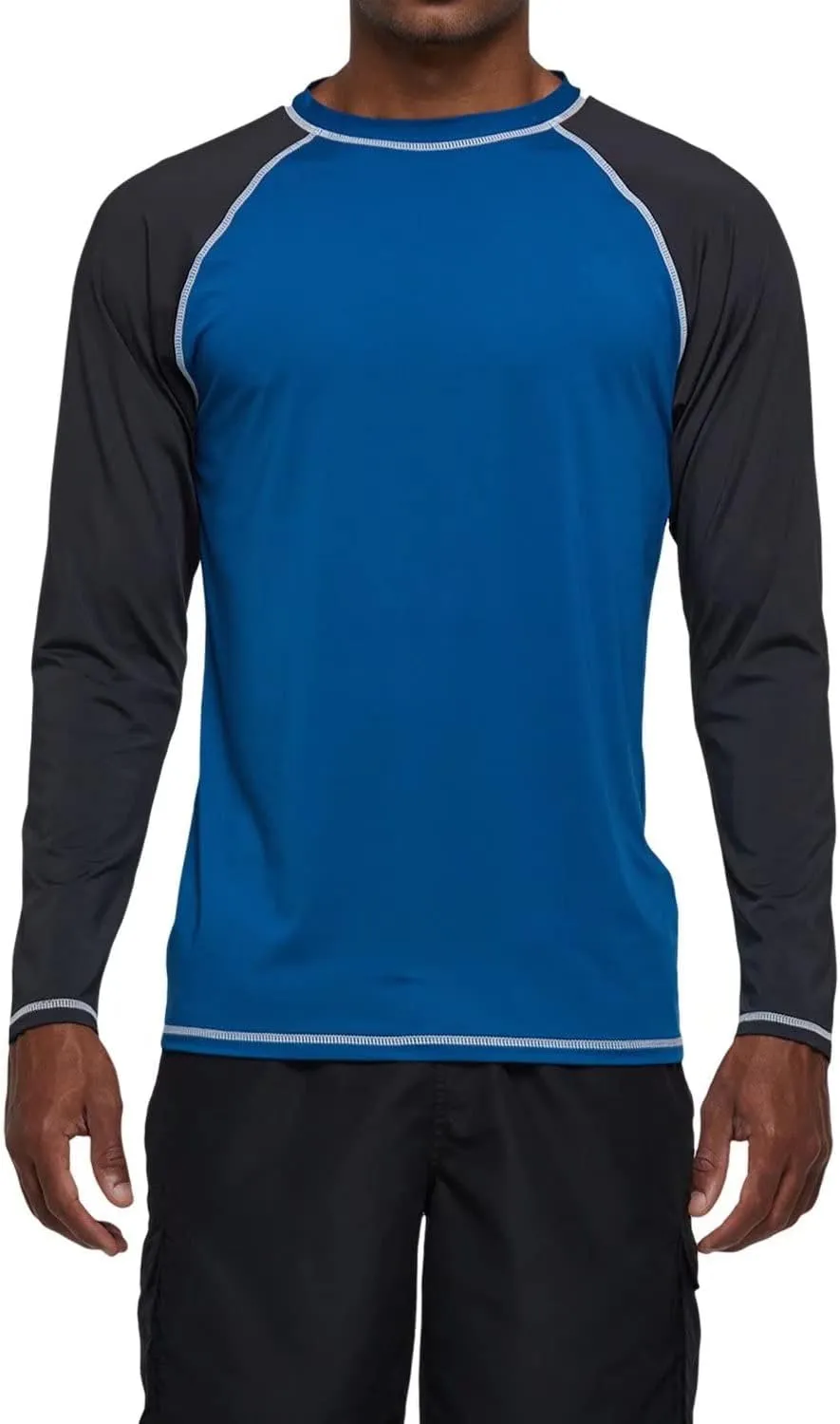 Men's Long Sleeve Swim Shirts Rashguard UPF 50  UV Sun Protection Shirt Athletic Workout Running Hiking T-Shirt Swimwear