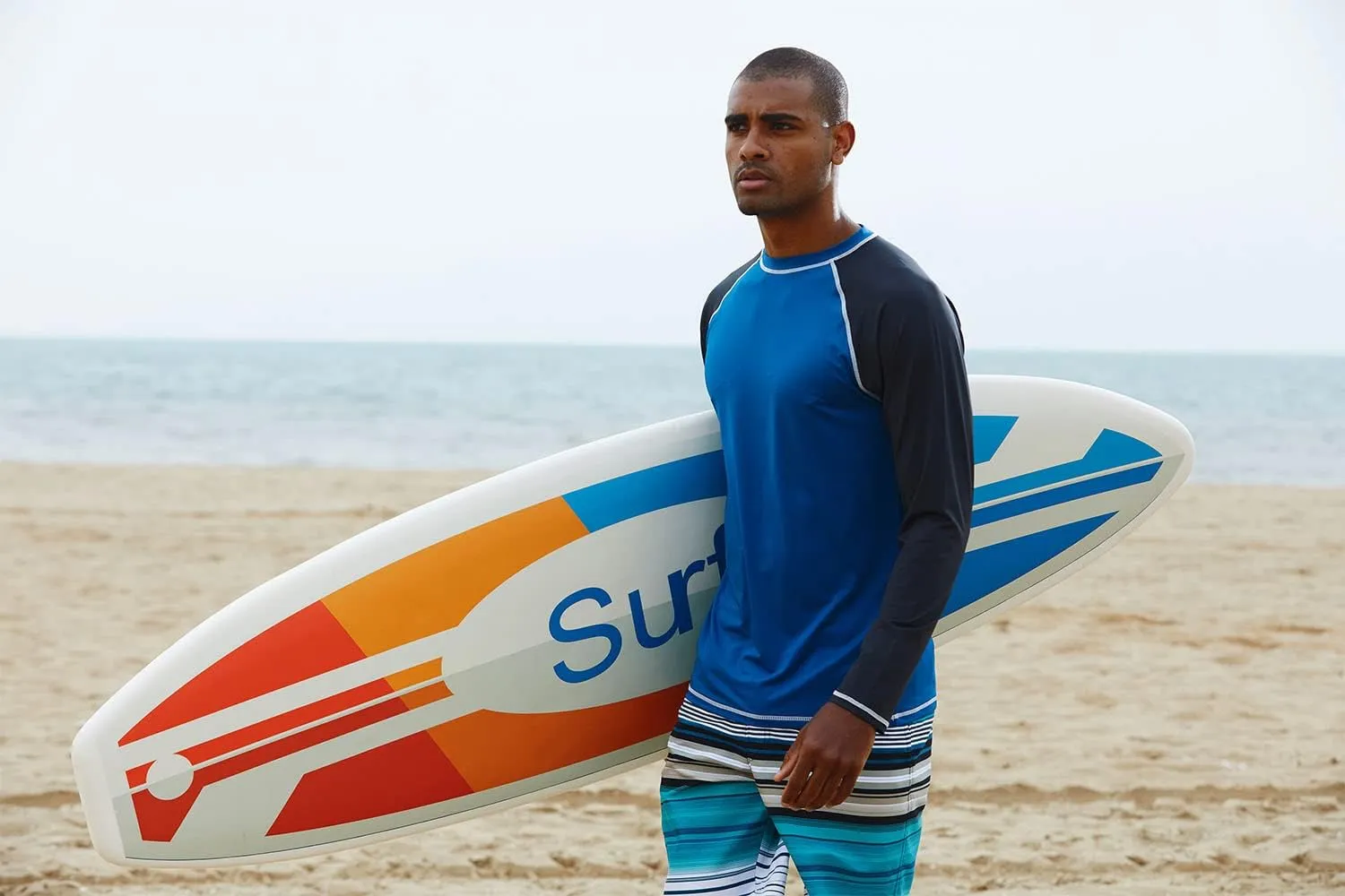 Men's Long Sleeve Swim Shirts Rashguard UPF 50  UV Sun Protection Shirt Athletic Workout Running Hiking T-Shirt Swimwear