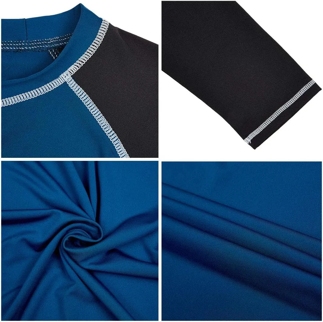 Men's Long Sleeve Swim Shirts Rashguard UPF 50  UV Sun Protection Shirt Athletic Workout Running Hiking T-Shirt Swimwear