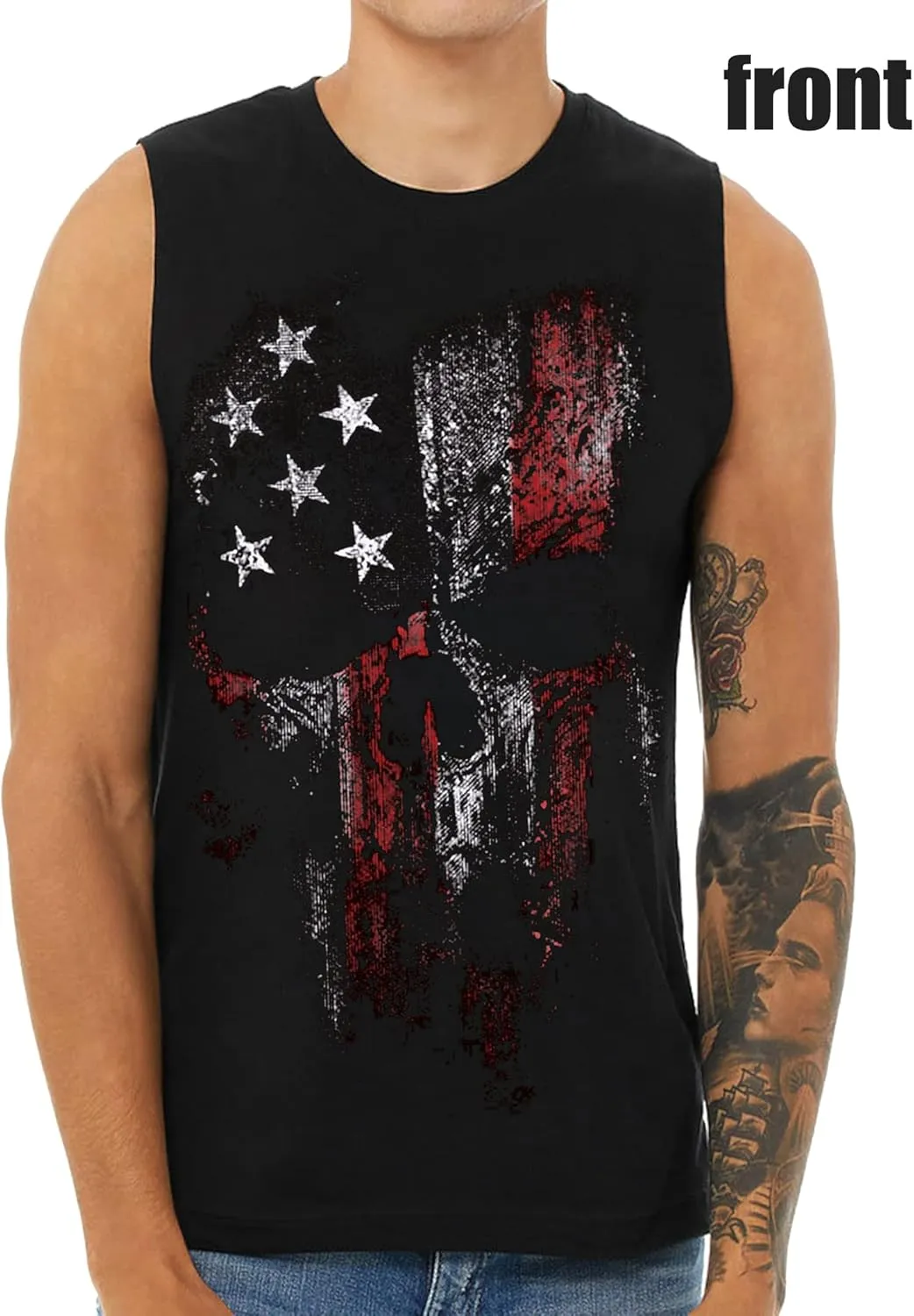 Mens Muscle Tank We The People American Flag Shirt 4th of July Independence Day Sleeveless Tee Tops